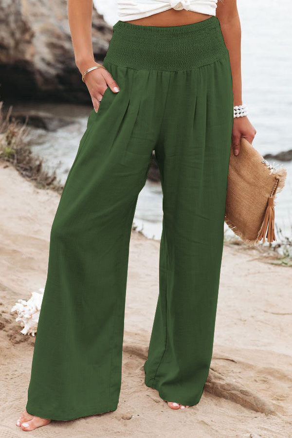 Elastic Waist Wide Leg Pant