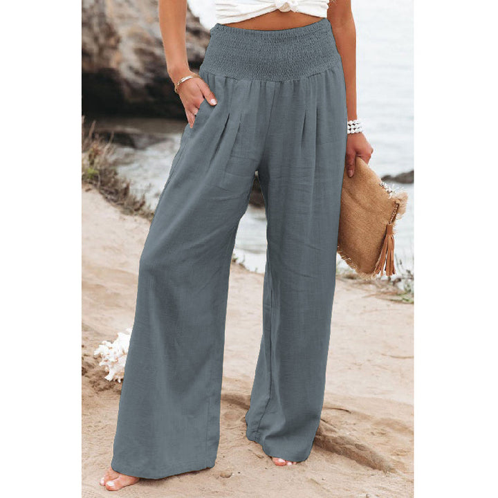 Elastic Waist Wide Leg Pant