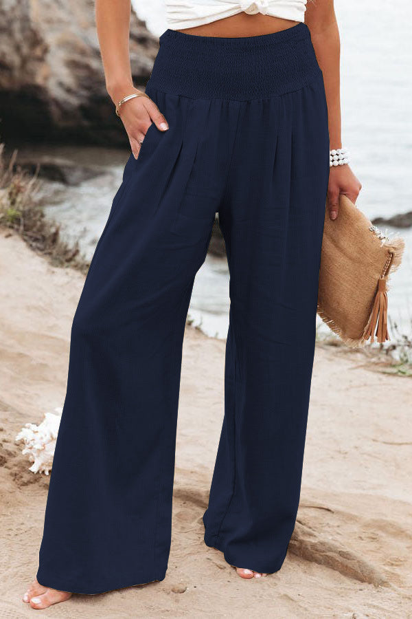 Elastic Waist Wide Leg Pant