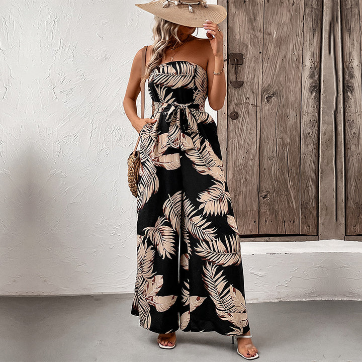 Printing Tube Top Jumpsuit