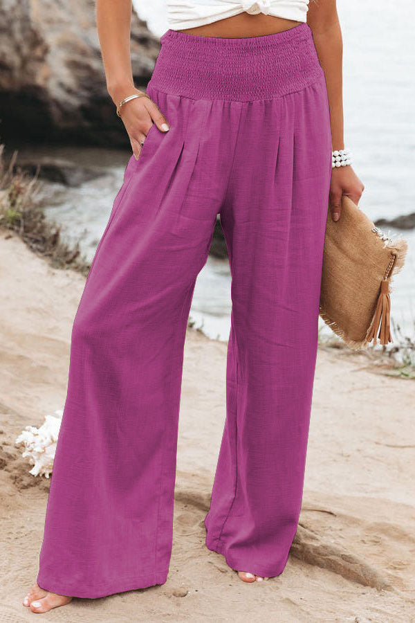 Elastic Waist Wide Leg Pant