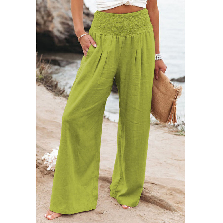 Elastic Waist Wide Leg Pant