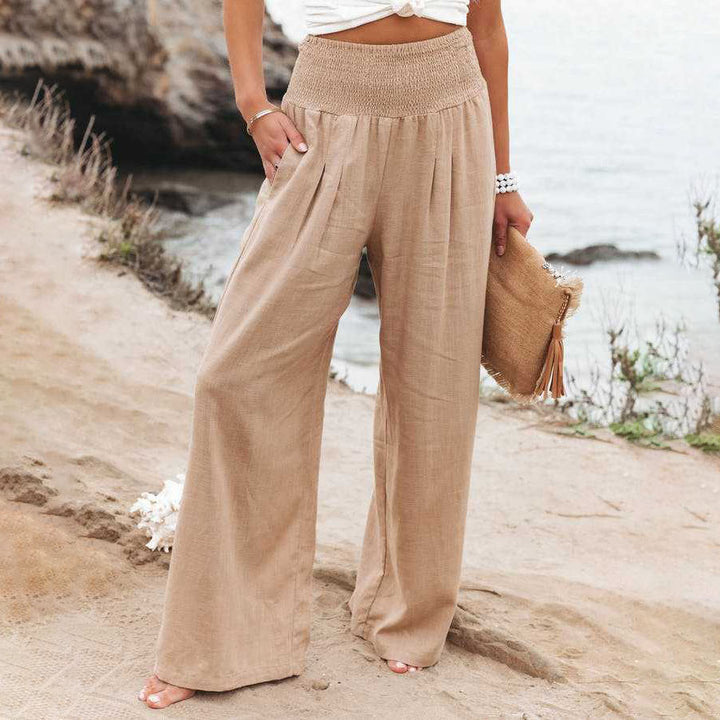 Elastic Waist Wide Leg Pant