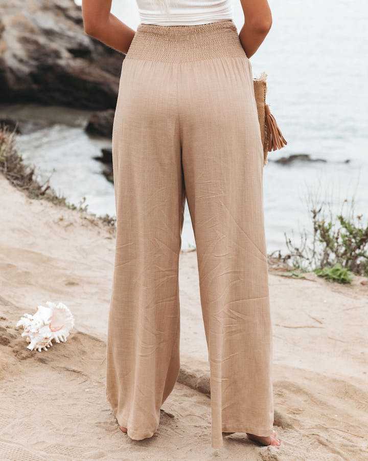 Elastic Waist Wide Leg Pant